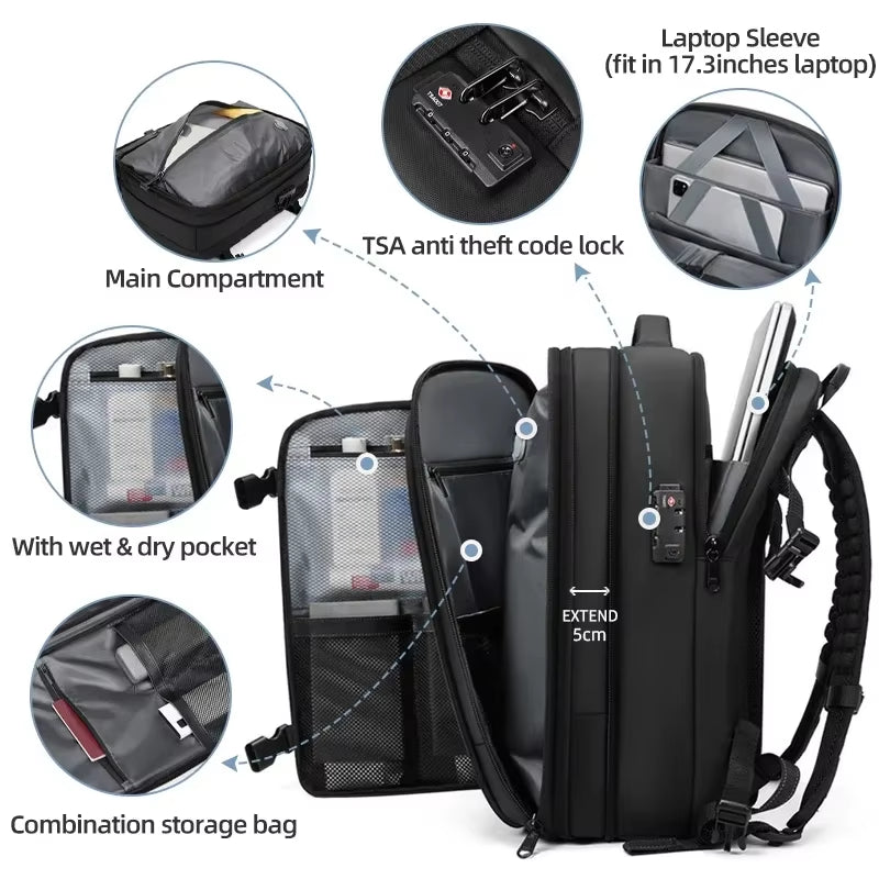 Vacuum Compression Travel Backpack – 17 Inch Laptop