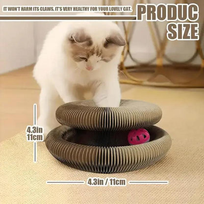 Magic Cat Scratcher Board with Jingle Ball – Interactive Indoor Toy