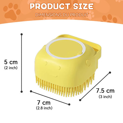 Dog & Cat Bathing Brush – Silicone Massage & Shampoo Dispenser