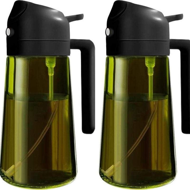 2-in-1 Oil Sprayer Bottle – 16oz Dark Glass