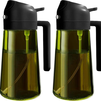 2-in-1 Oil Sprayer Bottle – 16oz Dark Glass