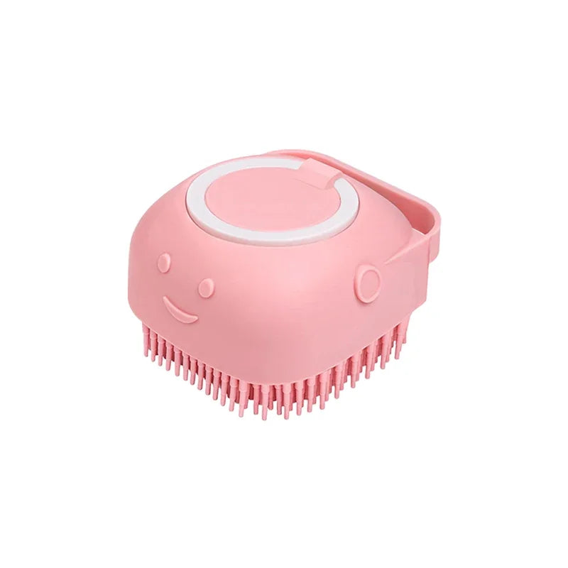 Dog & Cat Bathing Brush – Silicone Massage & Shampoo Dispenser