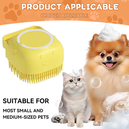 Dog & Cat Bathing Brush – Silicone Massage & Shampoo Dispenser