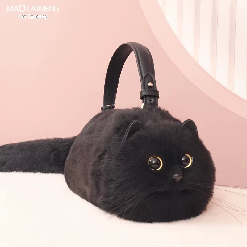 Plush Cat One-Shoulder Messenger Bag