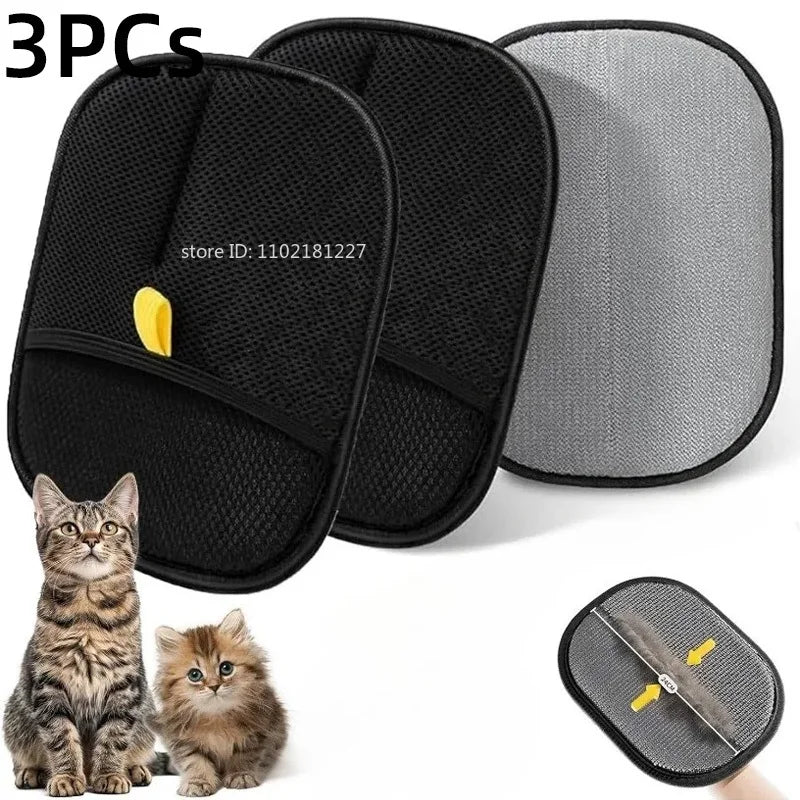 Reusable Double-Sided Pet Hair Removal Gloves – Grooming Tool for Dogs & Cats