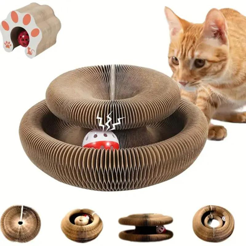 Magic Cat Scratcher Board with Jingle Ball – Interactive Indoor Toy