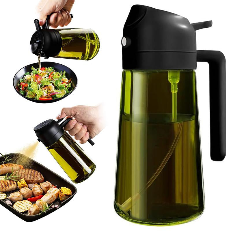 2-in-1 Oil Sprayer Bottle – 16oz Dark Glass