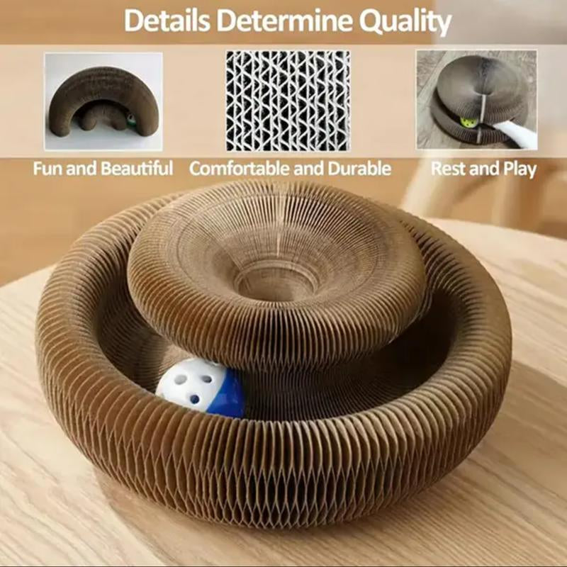 Magic Cat Scratcher Board with Jingle Ball – Interactive Indoor Toy