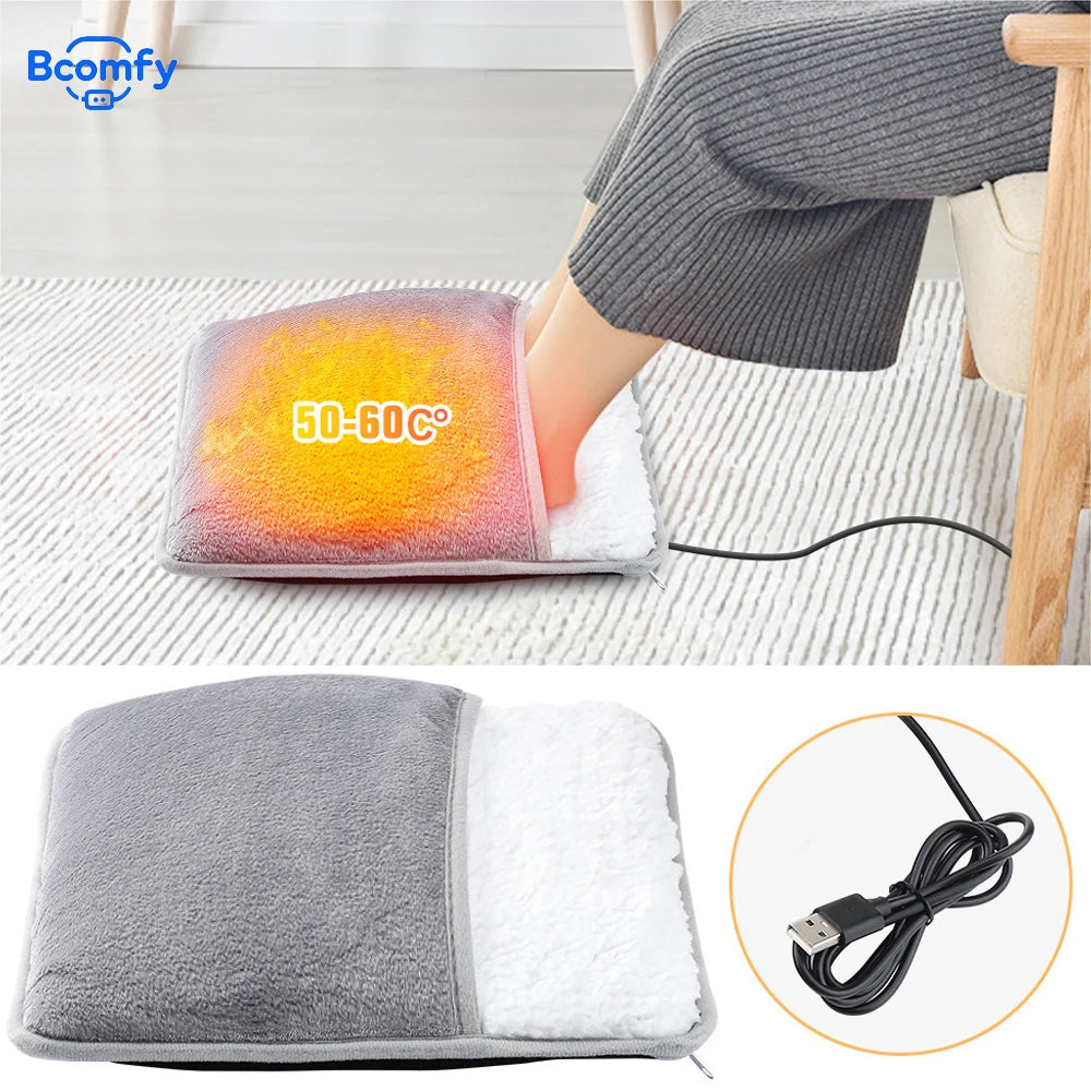 USB Electric Foot Heating Pad – Plush, Washable & Cozy