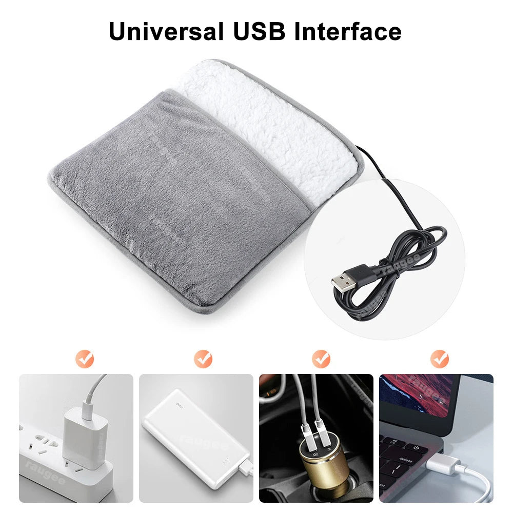 USB Electric Foot Heating Pad – Plush, Washable & Cozy