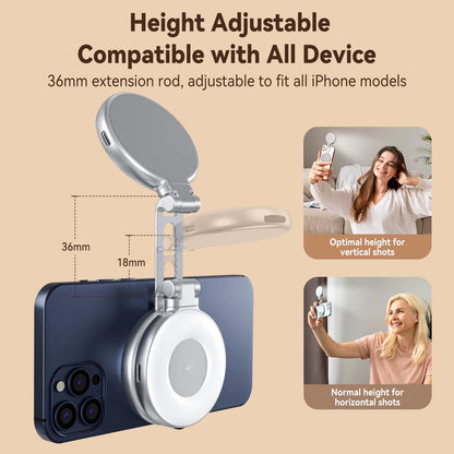 Magnetic Mini Selfie Light – 3 Modes Adjustable Brightness