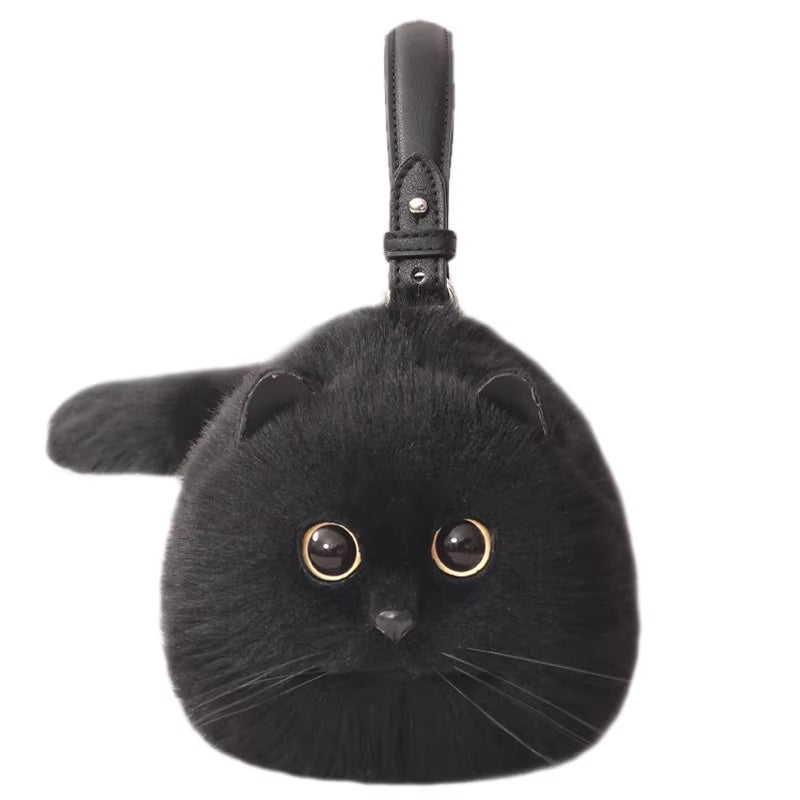 Plush Cat One-Shoulder Messenger Bag