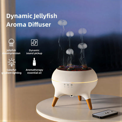Jellyfish Aroma Diffuser – Multi-Spray Desktop Humidifier with Colorful Light & Remote