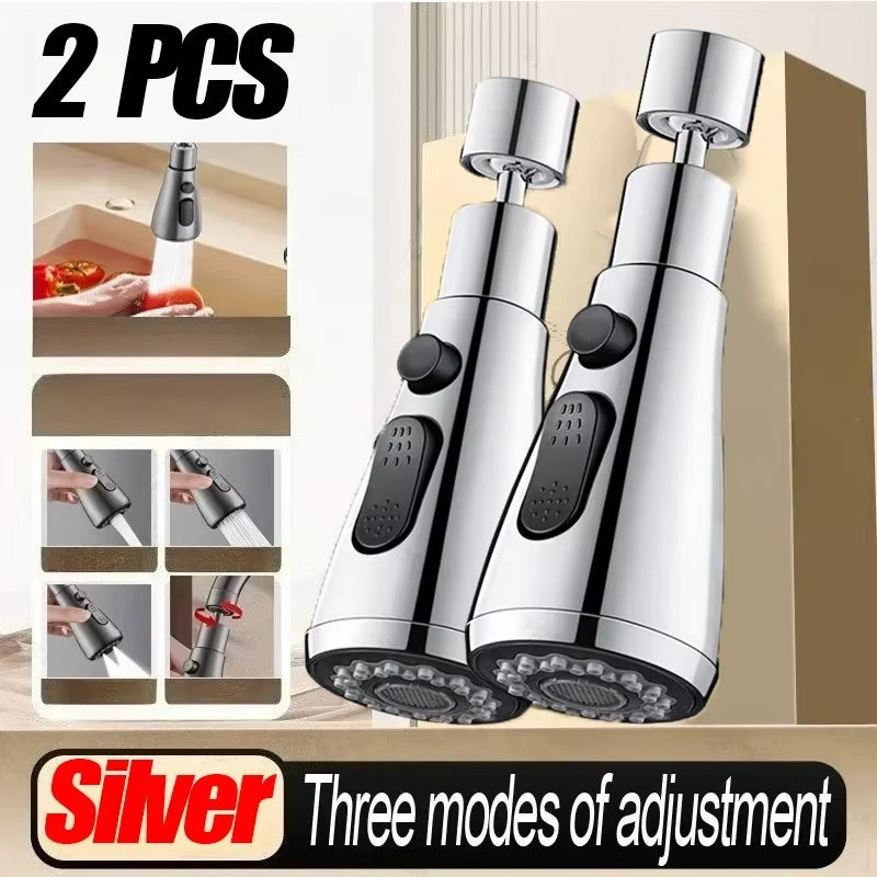 Universal 360° Rotating Kitchen Faucet Aerator – Splash Filter & Extender