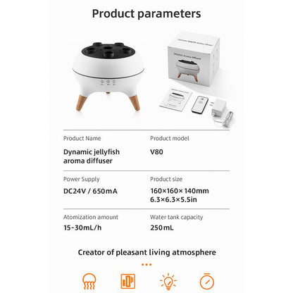 Jellyfish Aroma Diffuser – Multi-Spray Desktop Humidifier with Colorful Light & Remote