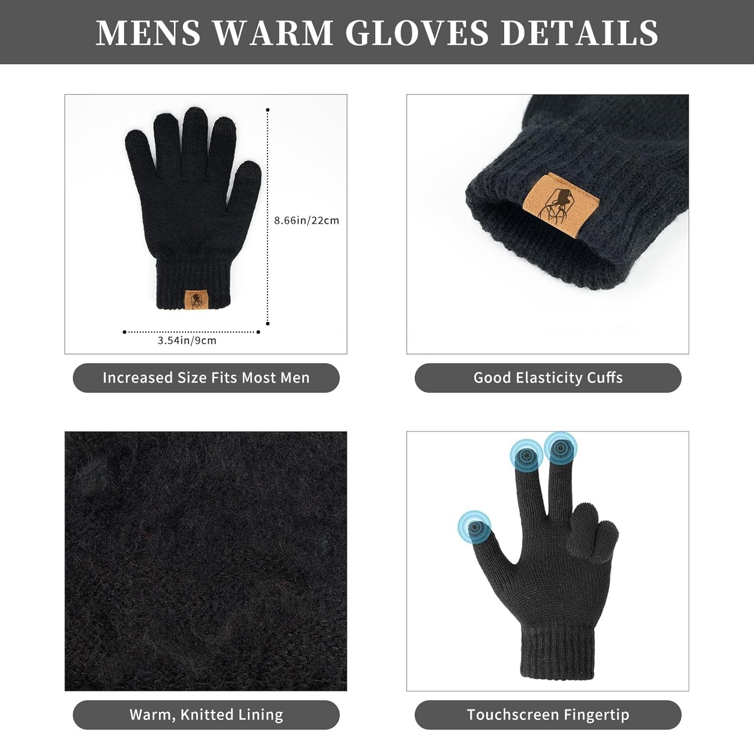 Winter Beanie, Scarf & Touchscreen Gloves Set – Fleece Lined