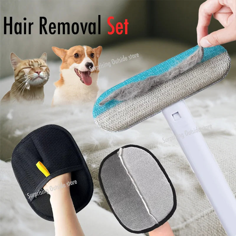 Reusable Double-Sided Pet Hair Removal Gloves – Grooming Tool for Dogs & Cats